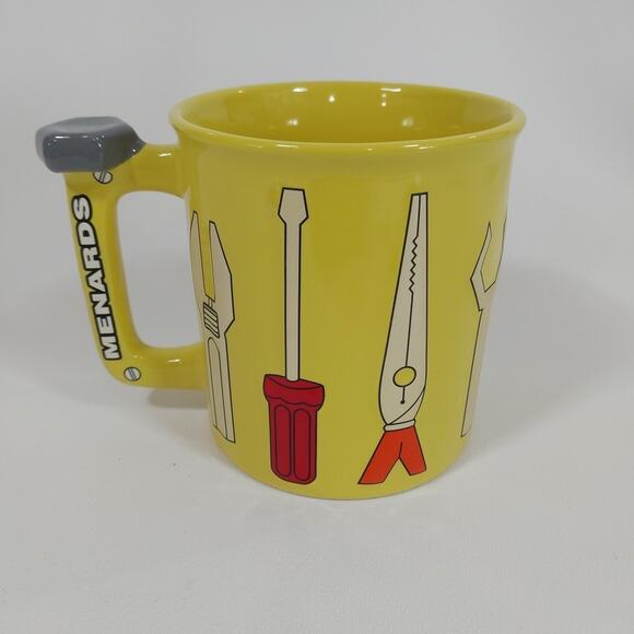 MENARDS Yellow Coffee Mug Cup W/‎ Raised 3D Tools Pliers Wrench Screwdriver 2024 - Picture 1 of 4